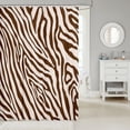 thumbnail image 2 of Erosebridal Zebra Print Shower Curtain 72x84, Jungle Wildlife Bath Curtain, Brown, 2 of 5