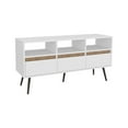 thumbnail image 5 of TUHOME Vance 63" Wide TV Stand with Two Pull-Down Cabinets, Open Shelves, Cable Management, 5 of 6