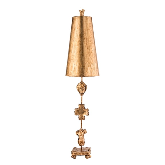 Lucas McKearn Fragment Traditional Resin Table Lamp in Gold Leaf
