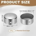 thumbnail image 2 of Uxcell 4 Pack Handrail End Caps, 45mm(1.77") Stainless Steel Round Handrail End Cover Hand Railing Fittings Protector for Wooden Staircase Handrails Guardrail Furniture, Steel Color, 2 of 6