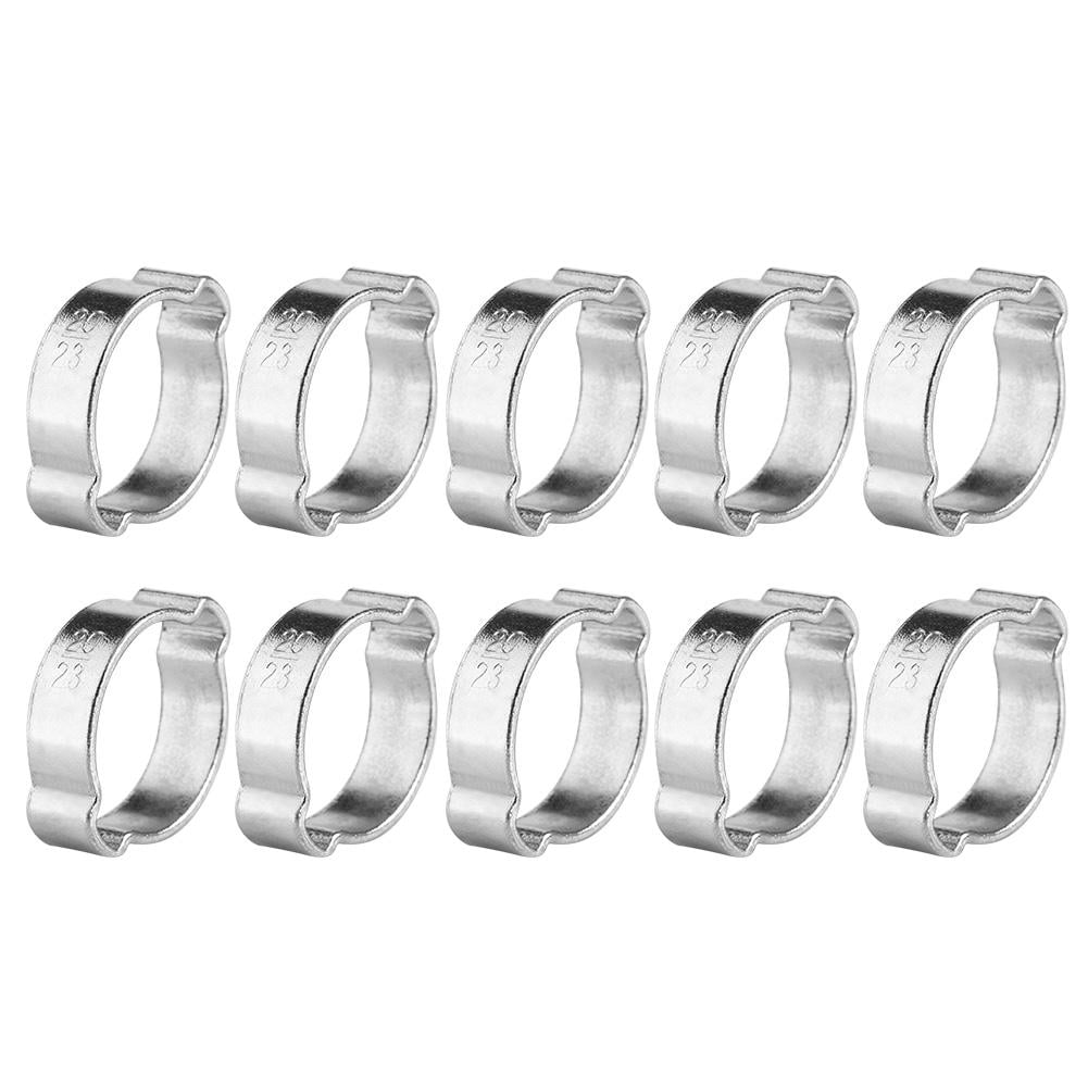 15-18MM Double Hose Ear Clamp Zinc Steel Plated Stainless Assortment 5-23mm for Fule Petrol Pipe Tube 10 Pcs