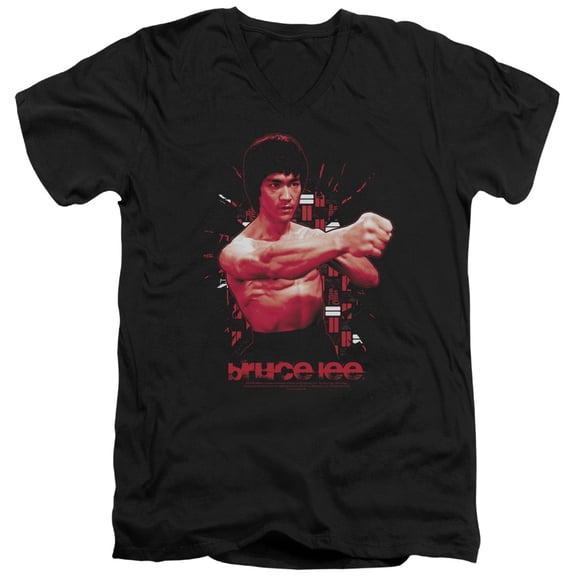 Bruce Lee The Shattering Fist S/S Adult V-Neck T-Shirt Black