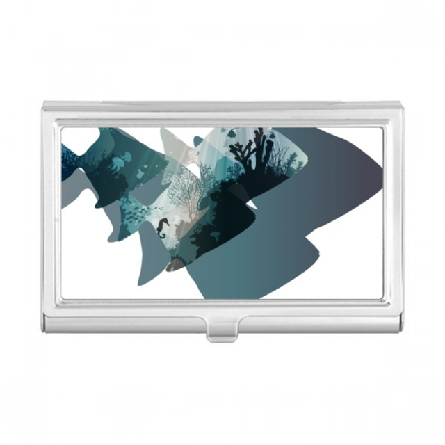 Porte-cartes de Visite Seahouse Méduse Mer Nature Animal Pochette Portefeuille