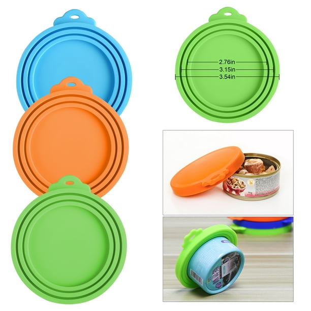 3pcs Pet Food Can Covers, EEEkit Universal Silicone Can Lids FDA Safe