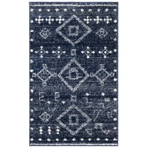 SAFAVIEH Adirondack Lesleigh Geometric Area Rug, Navy/Silver, 3' x 5'