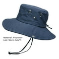 thumbnail image 6 of Cheers.US Men Summer Bucket Hat Solid Color Anti Sun Wide Brim Cooling Hat Adjustable Fisherman Cap for Fishing Hiking Garden Beach, 6 of 7
