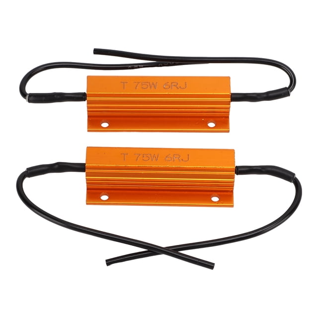 2 resistencias de carga de 75 W y 6 Ω, portátiles, para decodificar resistencias y proteger la carga de luces LED