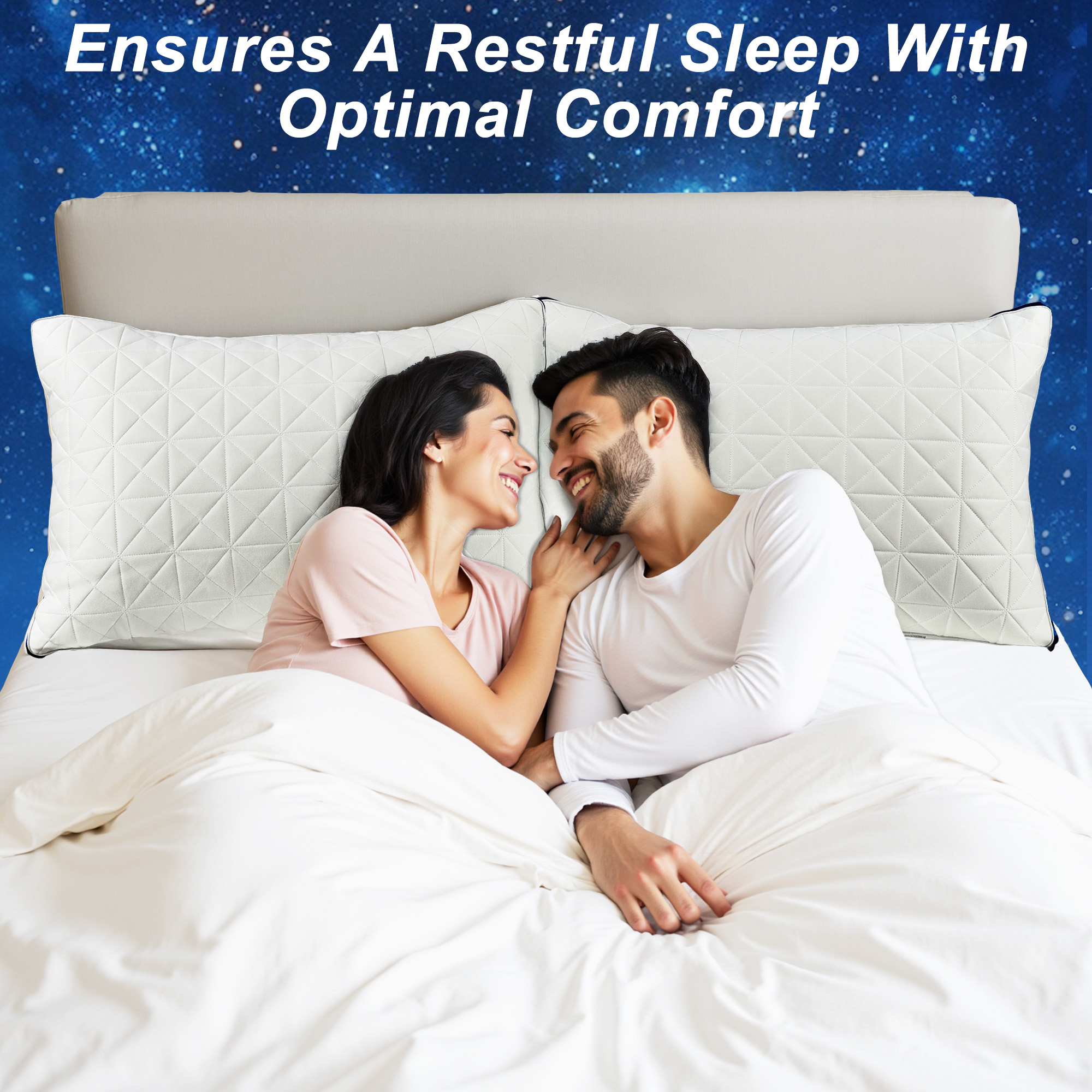 Pillows Set of 2, Soft Bed Pillows Standard, Gusseted Quilted Hotel Pillows for Side, Back or Stomach Sleepers