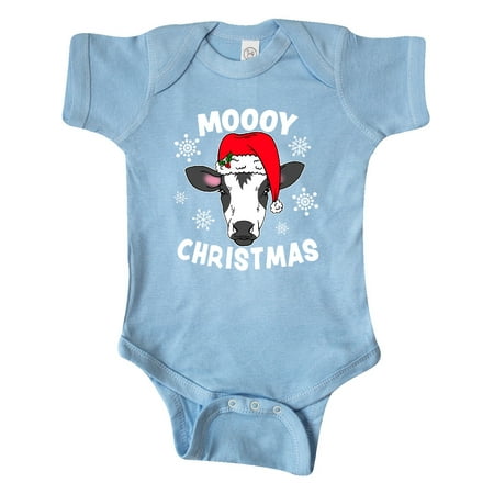 

Inktastic Moooy Christmas with Cute Holstein Cow and Snowflakes Gift Baby Boy or Baby Girl Bodysuit