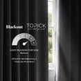 thumbnail image 3 of TOPICK Gray Blackout Curtains Solid Grommet Drapes for Bedroom Living Room Dining Room 2 Panels W40" x L84" inch, 3 of 11