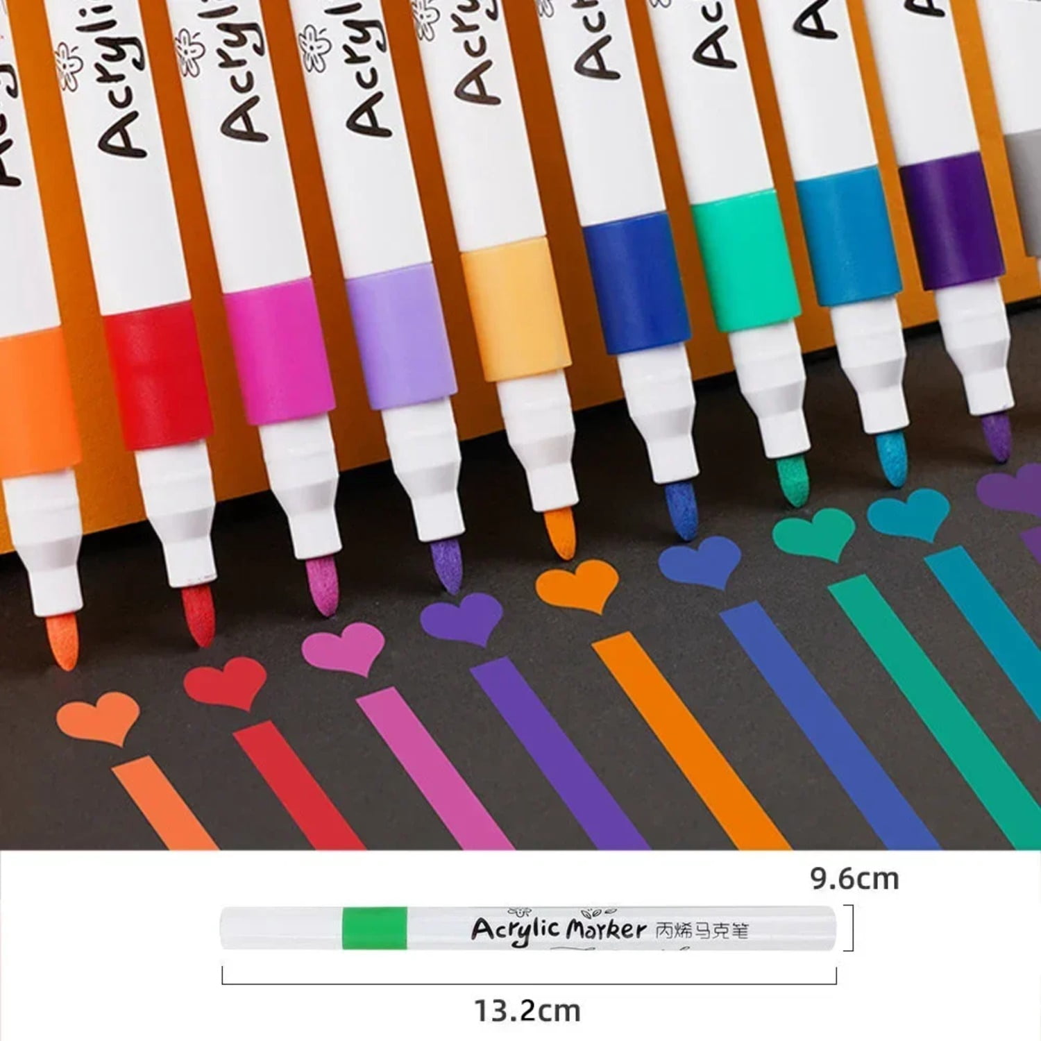 12-80 Colors Acrylic Markers Pen Set Paint Art Marker Soft Tip Pen for Adults Stone Paint Ceramic Glass Wood Fabric Painting