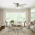thumbnail image 2 of 52" Modern Glass Shade Flush Mount Ceiling Fan with Remote and Light, Chrome Low Profile Chandelier Ceiling Fan, 2 of 13