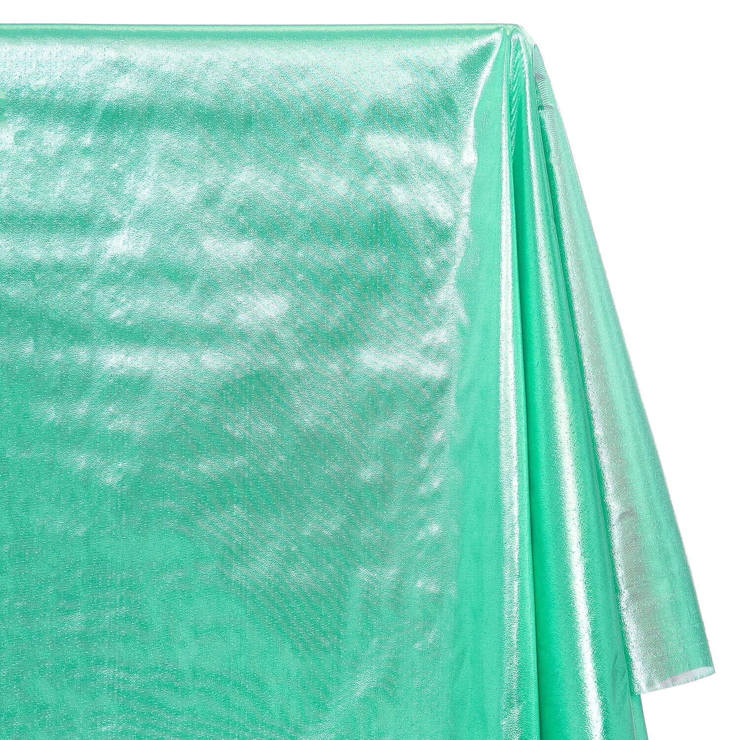 Tissue Lame Fabric 44/45 Inch Shiny Sheer Metallic Nylon By The Yard For Sewing Costumes, Dancewear, Apparel, Accessories, & Décor - Aqua (5 Yards)
