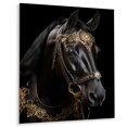 thumbnail image 2 of Designart "Golden Equestrian Black and Gold Equine III" Animals Horse Metal Wall Art Prints, 2 of 5