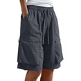 thumbnail image 6 of Costeam Womens Quick Dry Bermuda Cargo Shorts Multiple Functional Pockets Adjustable Drawstring High Waist Loose Fit Lightweight Hiking Summer Casual Short Pants, 6 of 6