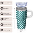 thumbnail image 3 of Double Wall Insulated 20oz Stainless Steel Tumbler with Handle, Geometric Texture Travel Coffee Mug Leak-Proof and Straw, 3 of 5