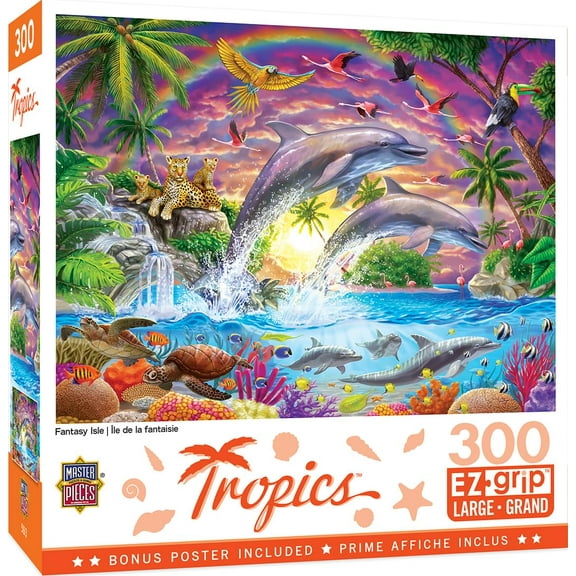 MasterPieces 300 Piece EZ Grip Jigsaw Puzzle - Fantasy Isle - 18"x24"