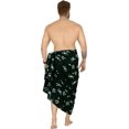 thumbnail image 3 of HAPPY BAY Men's Pareo Costumes Caribbean Pirate Skull Swim Trunks Swimwear Summer Sarong Full Beach Wrap for Men One Size Crossbones, Scary Black, 3 of 5
