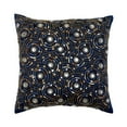 thumbnail image 1 of Decorative Navy Blue 26"x26" (65x65 cm) Euro Size Shams, Silk Beaded & Embroidered Euro Shams For Sofa, Geometric Pattern Modern Style - Navy Celeste, 1 of 4