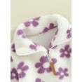 thumbnail image 4 of JYYYBF Toddler Baby Girls Fleece Coat Flower Print Stand Collar Quarter-Zip Pullover Sweatshirt Plush Jacket Winter Warm Outerwear, 4 of 6