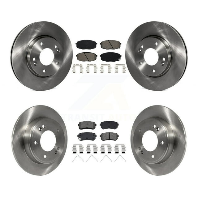 Transit Auto Front Rear Disc Brake Rotors and Semi-Metallic Pads Kit for Car Hyundai Kona Kia Seltos K8S-104258