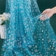 thumbnail image 3 of Tela de tul con estampado de copos de nieve, 1 yarda, 63 pulgadas, organza azul transparente con estampado de copos de nieve en lámina plateada., 3 of 6