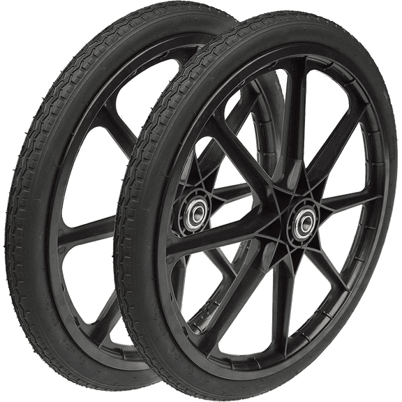 Blackbird Carts 20" Flat Free Replacement Wheels for Rubbermaid Big Wheel Cart, 5/8 Axle Bearings