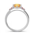 thumbnail image 4 of 2.15 Carat Round Cut Citrine & Red Ruby Gemstone Unique Proposal Ring for Women Solid 14K White Gold Size 9 by Diamond-Capitals, 4 of 7
