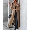 thumbnail image 4 of Womens Long Cardigans Cable Knitted Open Front Oversized Belted Solid Color Outerwear Sweater Coat Knitwear, 4 of 9
