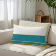 thumbnail image 6 of Modern Teal Gold Throw Pillow Cover 12 x 20 Inch Decorative Pillow Cover Minimalist Geometric Yellow Striped Lumbar Pillowcase Seasonal Rectangle Cushion Case for Couch Sofa Bed Living Room, 6 of 9