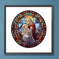 thumbnail image 3 of Pintura de diamante 5D DIY Wdftyju Taladro redondo completo Jesús Virgen decoración para el hogar, 3 of 9
