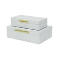 thumbnail image 2 of Lusan Rectangular Decorative Box Set - White Faux Snakeskin, 2 of 2