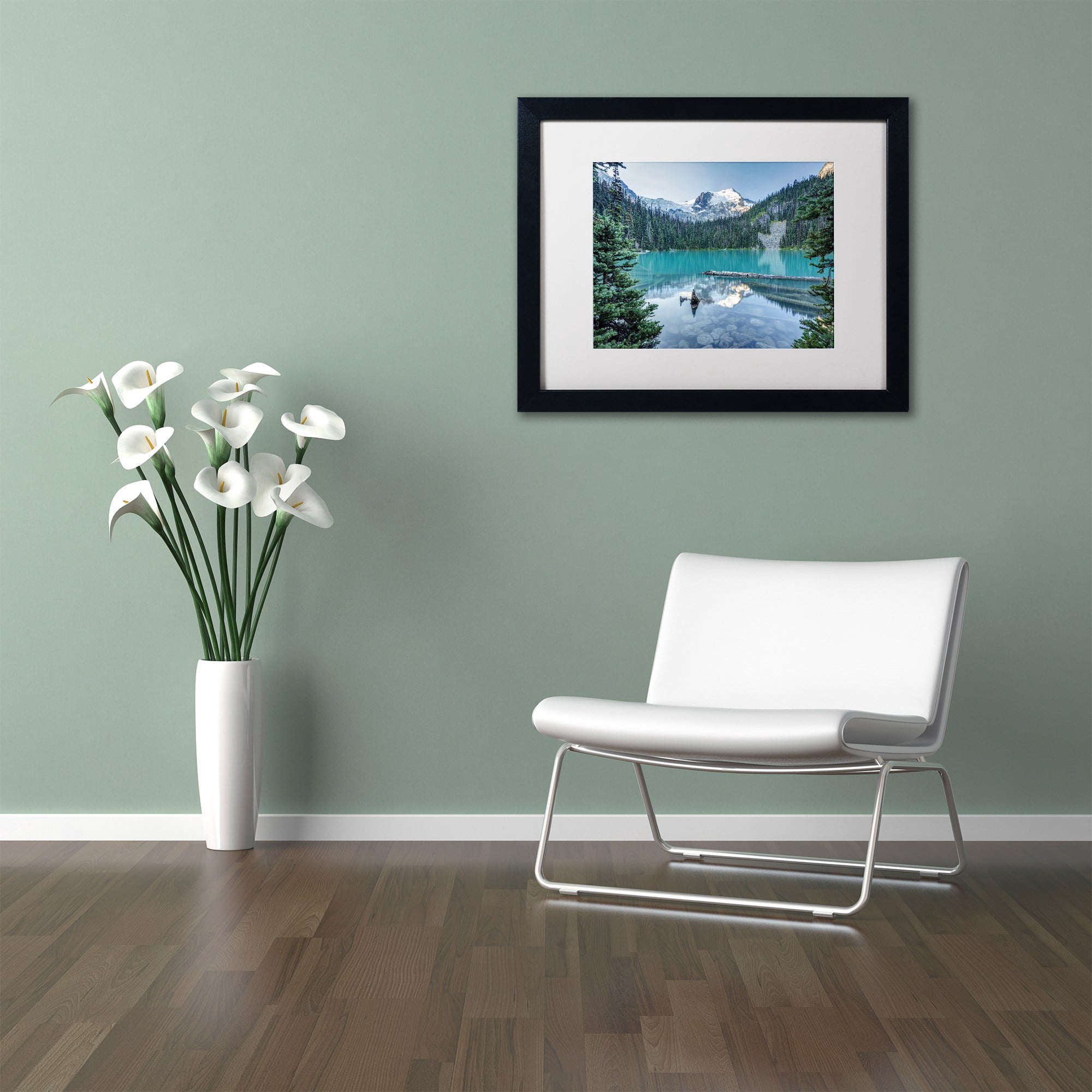 Trademark Fine Art 'Natural Beautiful British Columbia' Canvas Art by Pierre Leclerc, White Matte, Black Frame