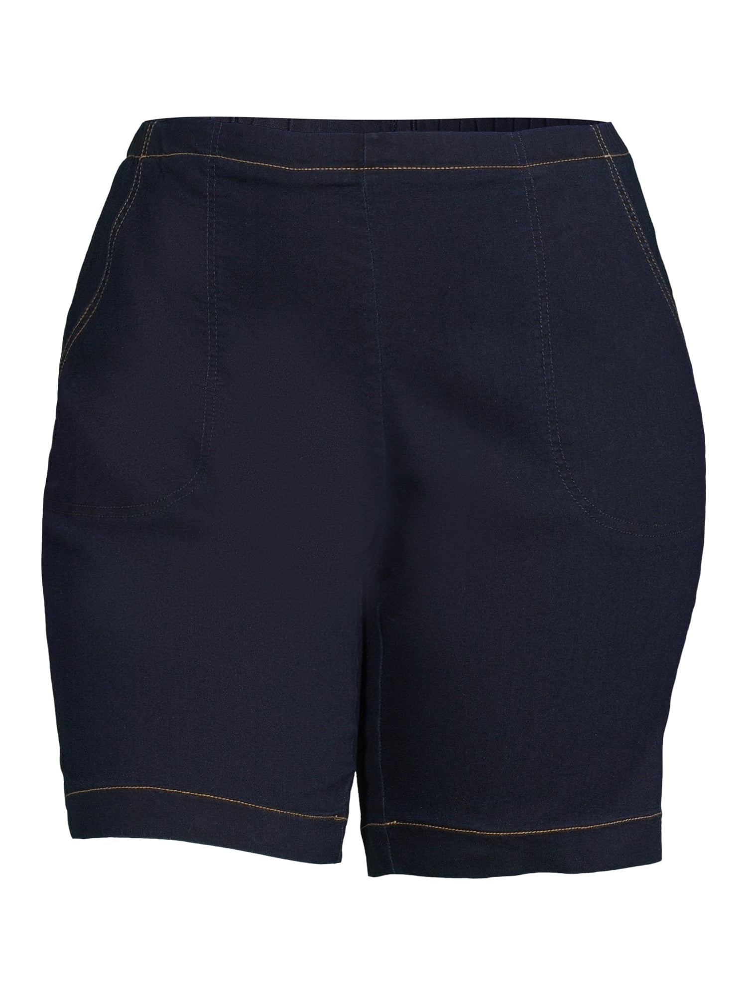 JMS Just My Size by Hanes Women's Plus Size Pull On Shorts with Pockets, Single and 2-Pack, 9” Inseam, Sizes 0X-4X