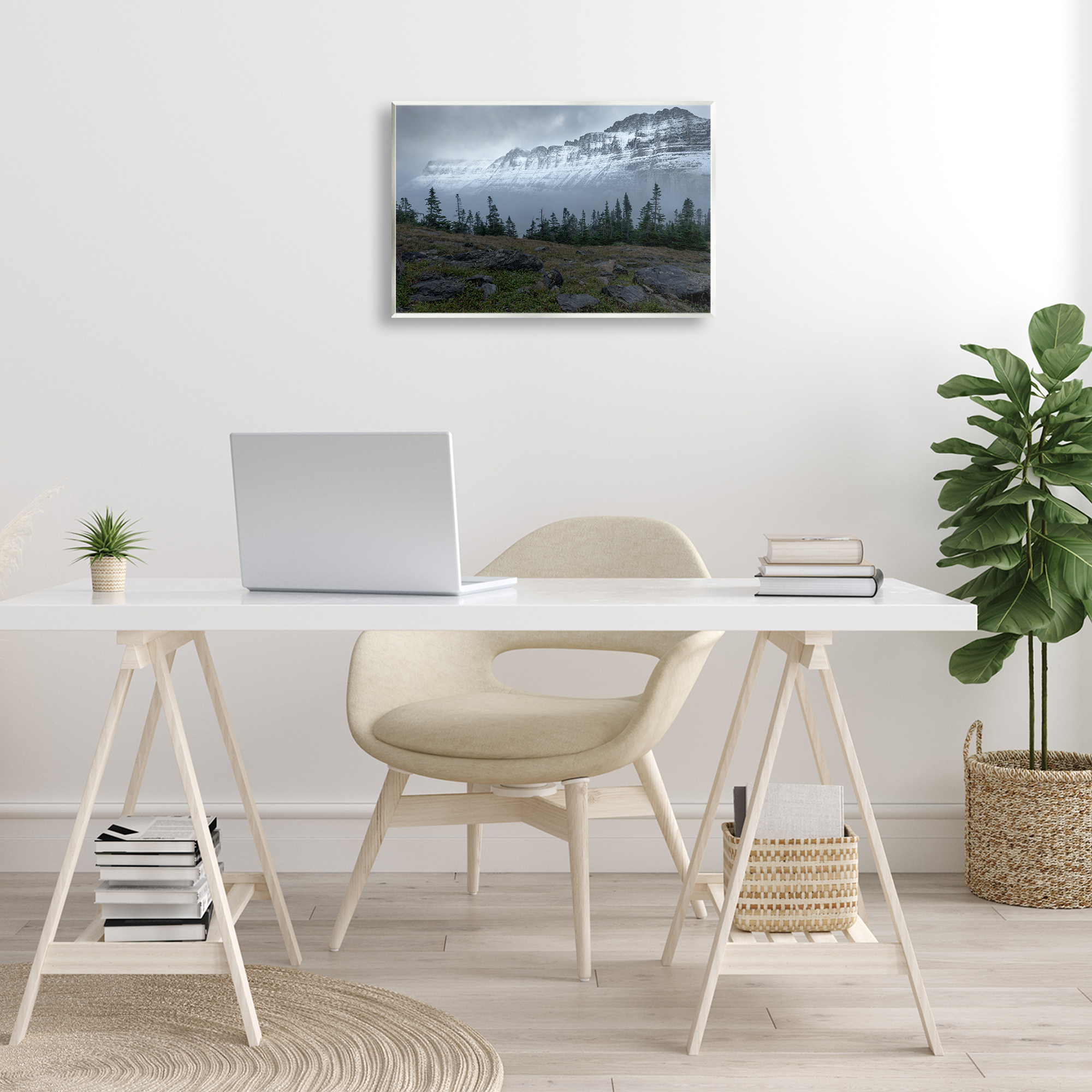 Stupell Industries First Snow Mountains Landscape Photography Unframed Art Print Wall Art, 19 x 13