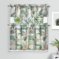 thumbnail image 2 of Countryside Floral Curtains 36 Inch - 3 Panel Rustic Farmhouse Set with Vintage Botanical Print, Boho Chic Rod Pocket Design for Kitchen Windows, 2 of 6