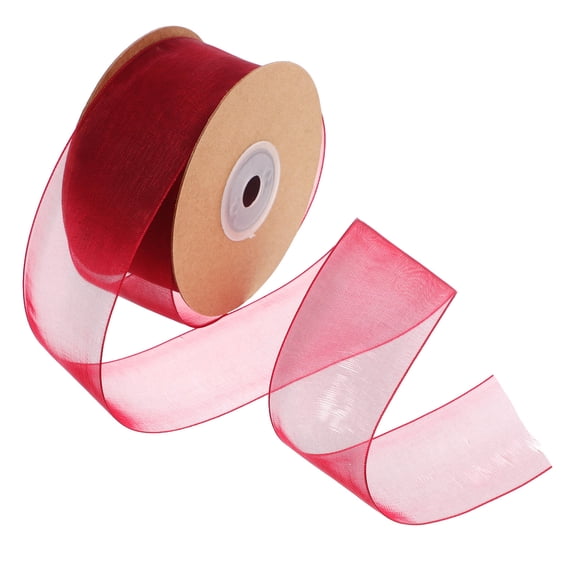 Raindrops Dark Red Chiffon Ribbon for Craft, Wrapping, Holiday Decorations, Projects, Party and Home Decor