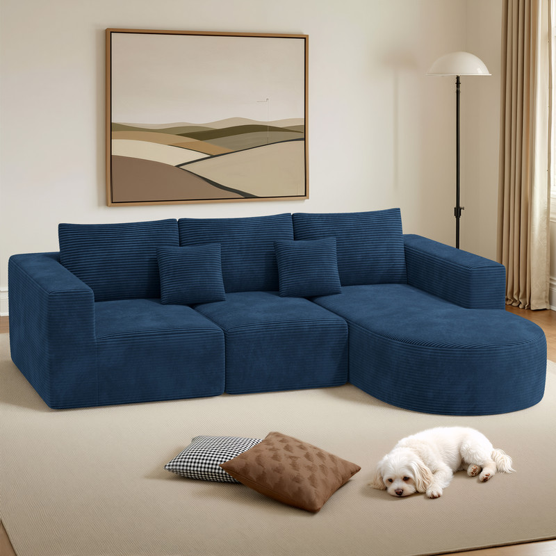 Daluvenix 104” Modular Sectional Sofa Cloud Sectional Couch with Deep Seat Modern Modular L-Shape Sofa Couch with Chaise Upholstered Couches for Living Room Bedroom