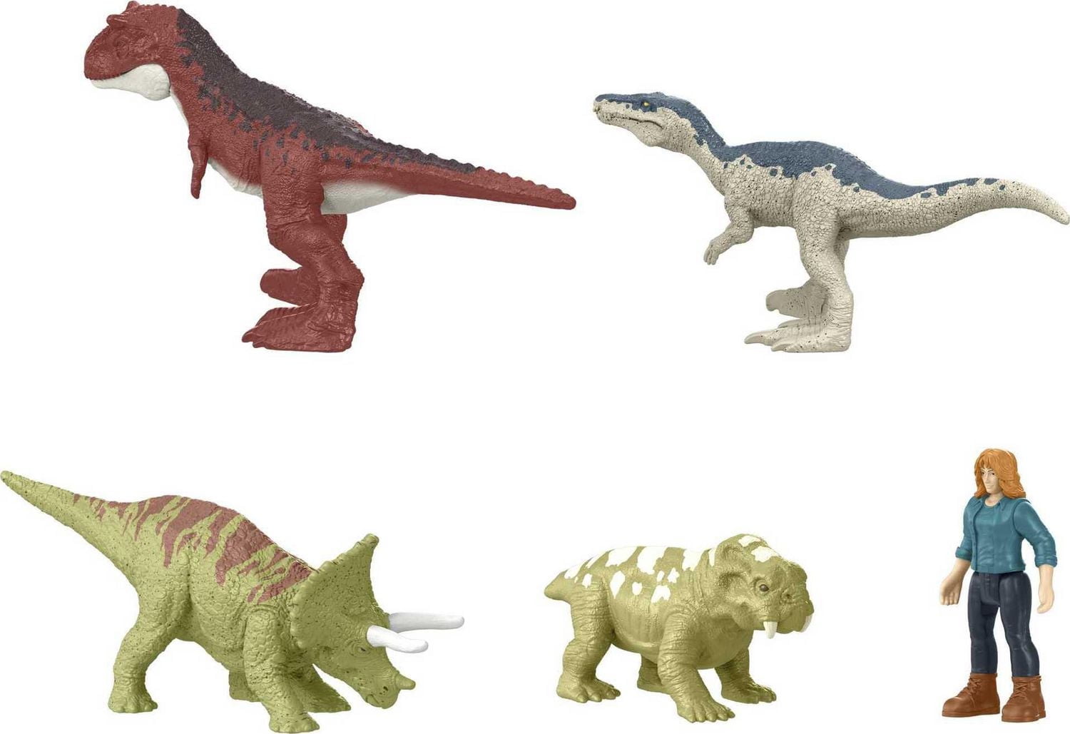 ​Jurassic World Dominion Carnotaurus Clash Multipack with 5 Mini Figures, Toy Gift Set and Collectible