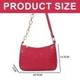thumbnail image 2 of French retro crocodile pattern chain underarm bag new artificial leather shoulder crossbody bag-Rose red, 2 of 5