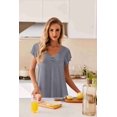 thumbnail image 6 of Ekouaer Nightgowns for Women Short Sleeve Night Gown Comfy Sleep Shirt Soft Sleep Dress Pleated Sleepwear, 6 of 6