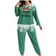 thumbnail image 2 of Conjunto de pantalones y blusa de poliéster para mujer, de manga larga, con estampado de moda, informal, para estar en casa, talla grande, 2 of 4