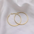 thumbnail image 5 of Flattened Gold Hoop Earrings for Women, 14K Gold Plated Hoops ,Hypoallergenic Lightweight Earring, 5 of 6