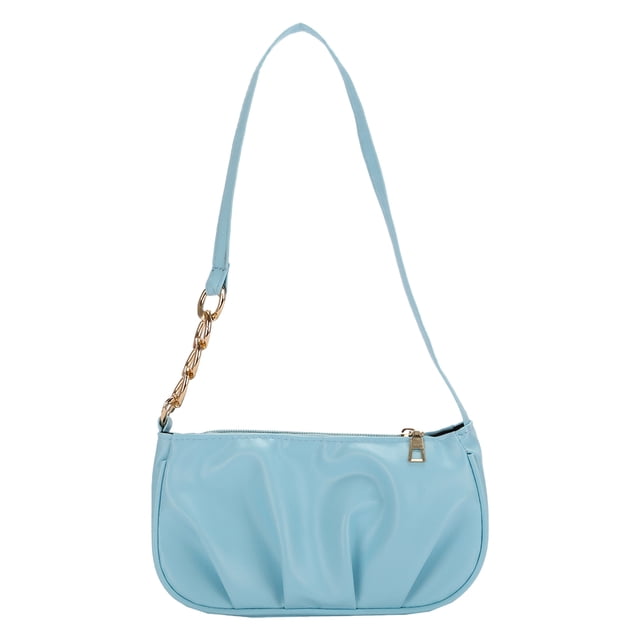 Bolso Plisado Bolso pequeño informal con cadena plisada para mujer, de Color sólido, para axilas (azul) Tmvgtek Para Estrenar