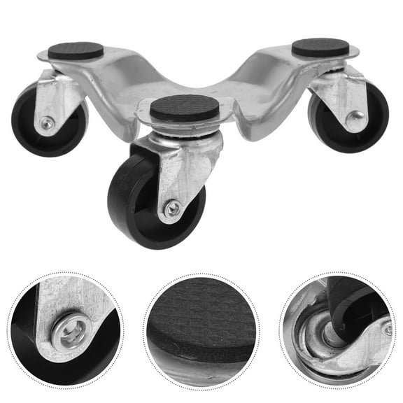 CHICHUMID 1Set Furniture Mover Dolly for Heavy Duty with Swivel Wheels Iron Silver 11.8x7.9x2.4in