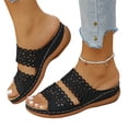 thumbnail image 2 of Domuza Womens Orthopedic Sandals Slip on Non Slip Arch Support Flat Wedge Sandals Wide Sneakers 2026 Beach Vacation Foam Shoes Black 7（EU-38）, 2 of 4