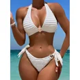 thumbnail image 1 of Bikinis con estampado de corazones en la parte delantera, conjunto de Bikini blanco con Push-Up y aberturas, bañador Sexy con Tanga lateral, traje de baño pequeño 2024, 1 of 5