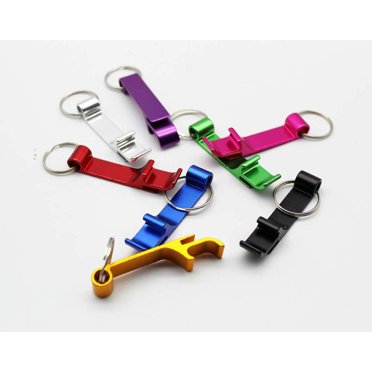 2-Pack EDC Mini Lightweight Stainless Steel Bottle Beer Opener & Keyring Pocket Keychain