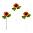 thumbnail image 2 of Ramo de girasoles artificiales de 3 piezas, flores silvestres artificiales, flores de novia para decoración de bodas, decoración artística, manualidad Naranja, 2 of 9