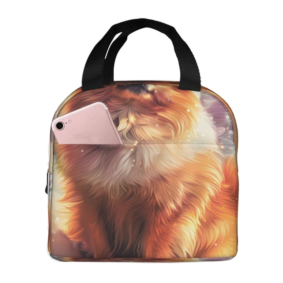 Easygdp Cute Cloud Pomeranian Bolsa Térmica Premium - Tela Oxford Impermeable, Gran Capacidad, Bolsillo Frontal, Unisex para Trabajo, Escuela, Actividades al Aire Libre y Picnics